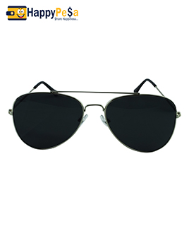 Unisex Black Aviator Sunglasses